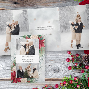 Carte Trois Volets Botanique classique d'hiver Deux photos