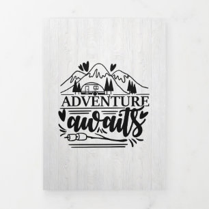 Carte Trois Volets Cadeau pour campeur L'aventure attend