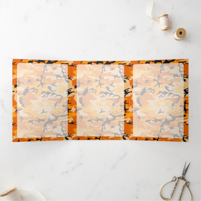 Carte Trois Volets Camo orange, Camouflage, Militaire, Armée (Intérieur)