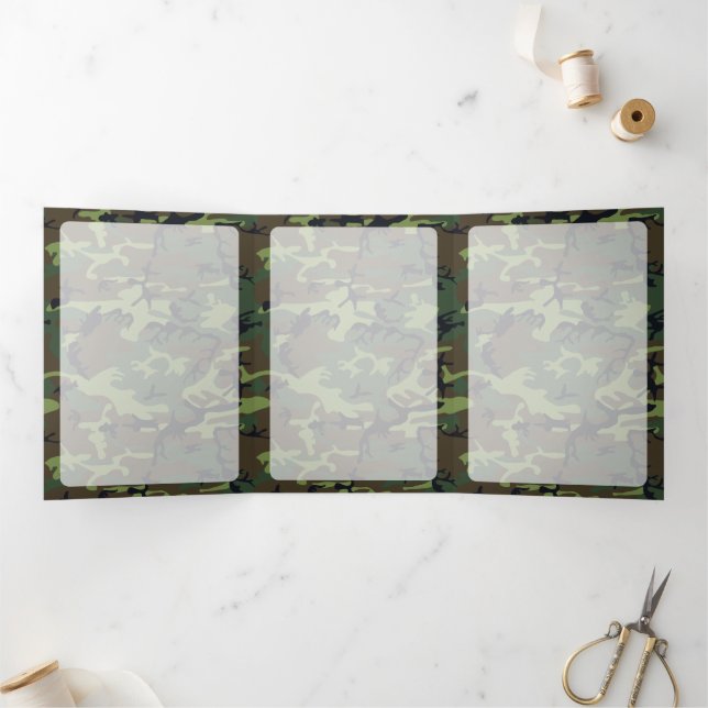 Carte Trois Volets Camo Vert, Camouflage, Militaire, Armée (Intérieur)