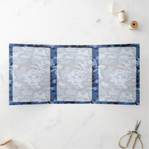 Carte Trois Volets Camouflage bleu marine, Militaire, Armée