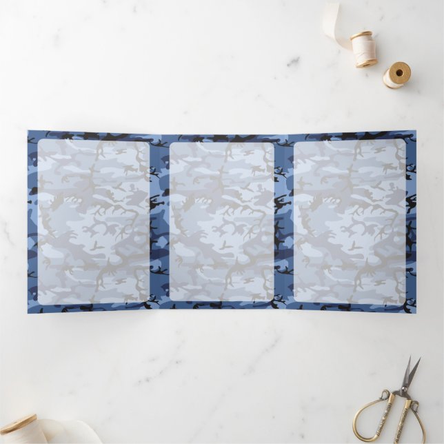 Carte Trois Volets Camouflage bleu marine, Militaire, Armée (Intérieur)