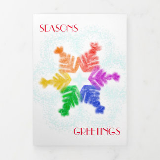 Carte Trois Volets Carte de vacances Snowflo Rainbow