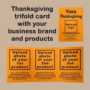 Carte Trois Volets Carte triangulaire Orange Thanksgiving Business