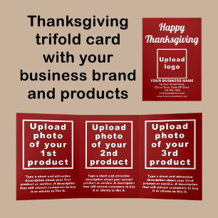 Carte Trois Volets Carte triangulaire rouge Thanksgiving Business