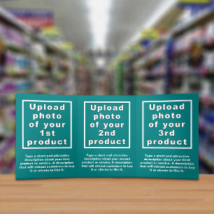 Carte Trois Volets Carte triangulaire Turquoise pour produits d'affai