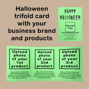 Carte Trois Volets Carte triangulaire verte d'Halloween d'affaires