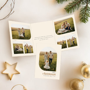 Carte Trois Volets Collage de photos de famille tendance moderne pour
