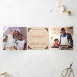 Carte Trois Volets Collage Holiday Photo Holly