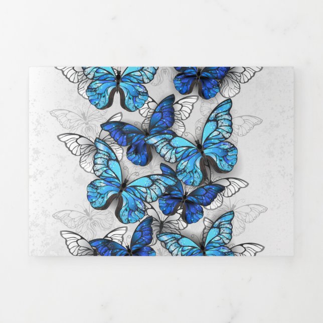 Carte Trois Volets Composition des White and Blue Butterflies (Page de couverture)