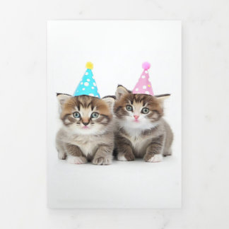 Carte Trois Volets Cute Kittens carte d'anniversaire 2