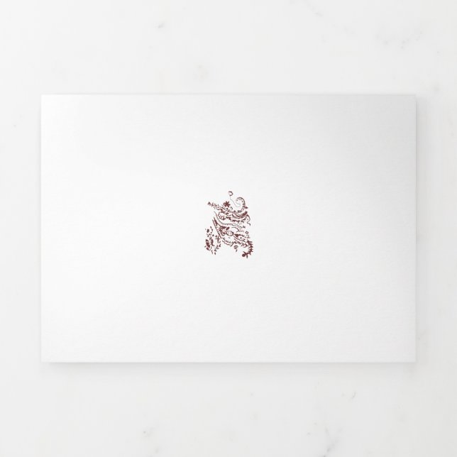 Carte Trois Volets Décor rouge orangé (Page de couverture)