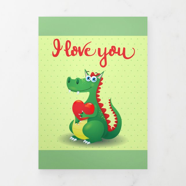 Carte Trois Volets Dragon en amour (Page de couverture)