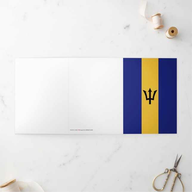 Carte Trois Volets Drapeau de la Barbade (Extérieur)