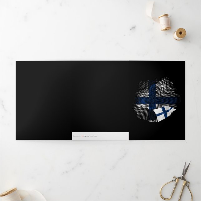 Carte Trois Volets Drapeau de la Finlande (Extérieur)