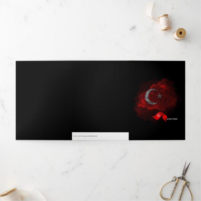 Carte Trois Volets Drapeau de la Turquie (Extérieur)