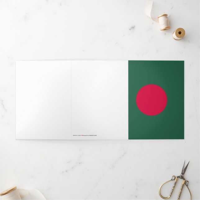 Carte Trois Volets Drapeau du Bangladesh (Extérieur)