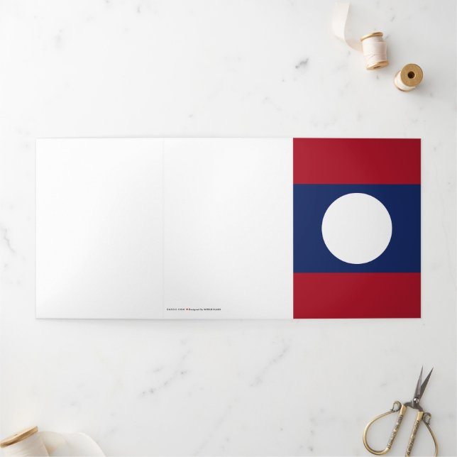 Carte Trois Volets Drapeau du Laos (Extérieur)