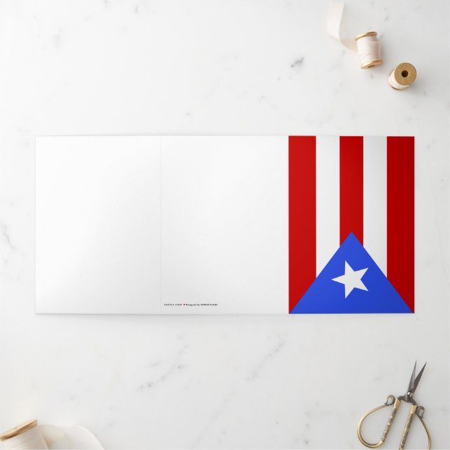 Carte Trois Volets Drapeau Porto Rico (Extérieur)