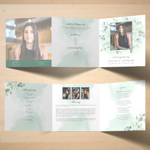 Carte Trois Volets En souvenir de Services de verdure d'eucalyptus