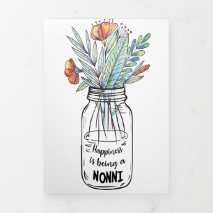 Carte Trois Volets Épouse Art Le bonheur est d'être une Nonni