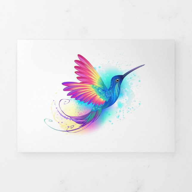 Carte Trois Volets Exotic Rainbow Hummingbird (Page de couverture)