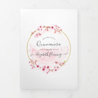 Fleur de cerisier rose géométrique Quinceañera Pho
