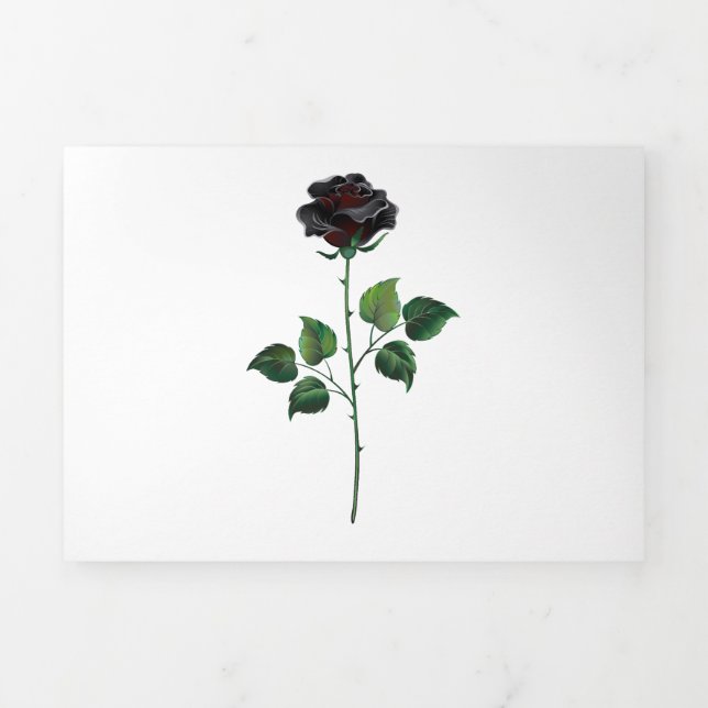 Carte Trois Volets Fleur rose noire (Page de couverture)
