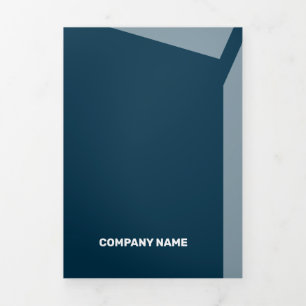 Carte Trois Volets Formes plates d'entreprise bleue impacté