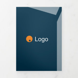 Carte Trois Volets Formes plates d'entreprise bleue impacté