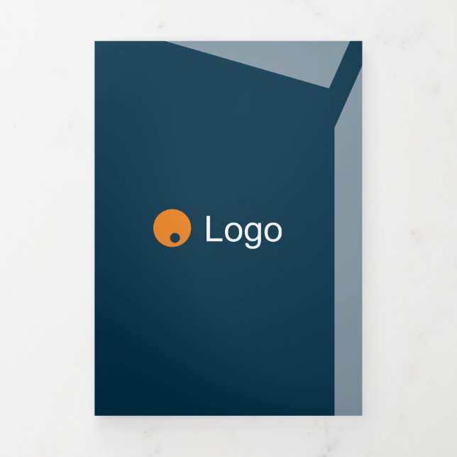 Carte Trois Volets Formes plates d'entreprise bleue impacté (Page de couverture)