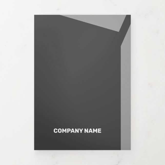 Carte Trois Volets Formes plates d'entreprise gris impacté (Page de couverture)