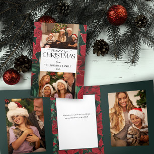 Carte Trois Volets Gros Noël Poinsettia Botanique 2-Photo