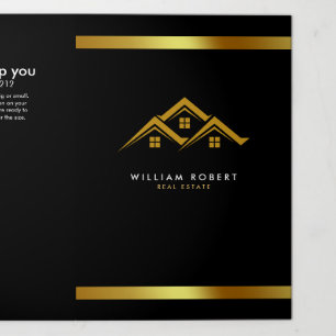 Carte Trois Volets Immobilier Golden House Logo Moderne Realtor