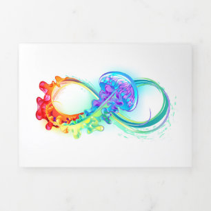 Carte Trois Volets Infinity avec Rainbow Jellyfish