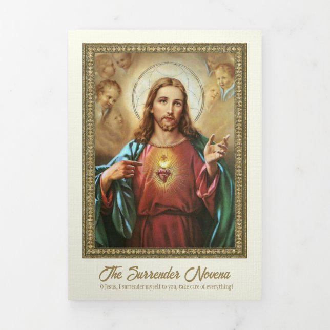 Carte Trois Volets Jésus rend la prière catholique Novena (Page de couverture)