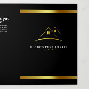 Carte Trois Volets Logo de l'agence immobilière Modern Golden House 