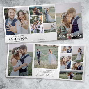 Carte Trois Volets Love & Thanks 14 Photo Collage Mariage Keepsaké