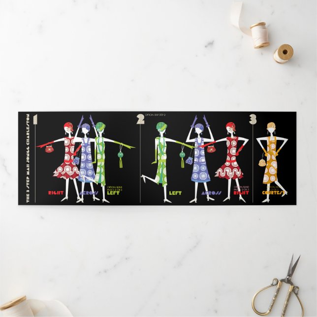 Carte Trois Volets Mah Jongg Charleston/Carrelage américain Tri-fold  (Extérieur)