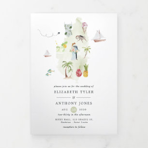 Carte Trois Volets Mariage de destination Sainte-Lucie