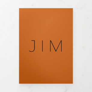 Carte Trois Volets Mariage Formel Minimal Terracotta Orange Brûlé