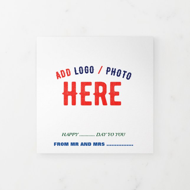 CARTE TROIS VOLETS MARQUE BLANCHE MODERNE ET PERSONNALISABLE VÉRIFIÉE (Protection)