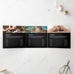 Carte Trois Volets Massage Thérapie Guérison Mains Spa d'énergie trip