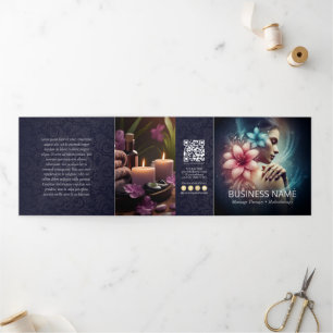 Carte Trois Volets Massage Thérapie Guérison Mains Spa d'énergie trip