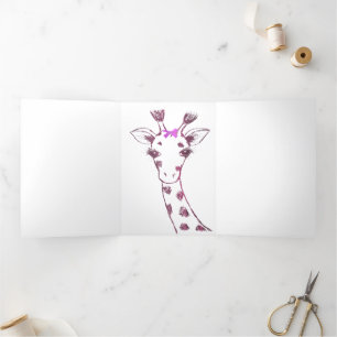 Carte Trois Volets Mme Giraffe Cute Sarcastic Design
