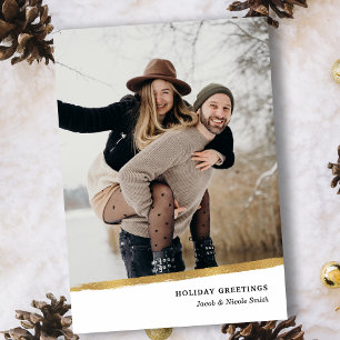 Carte Trois Volets Nettoyer Elegant Gold Brushstroke Photo