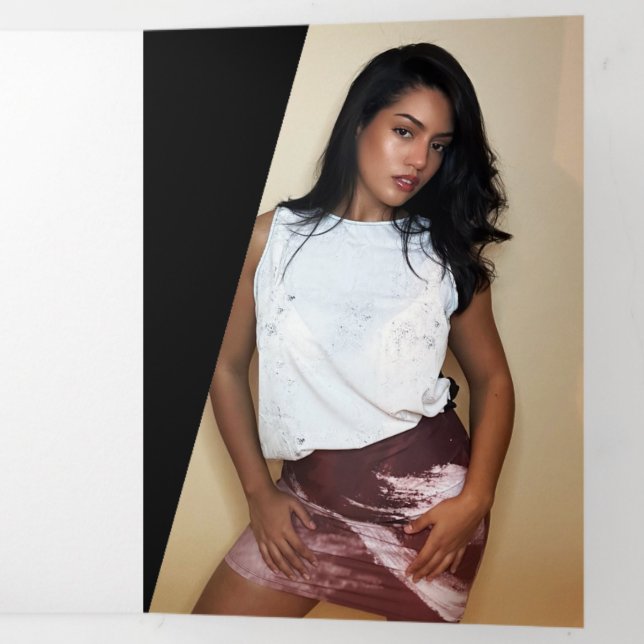 Carte Trois Volets Noir&blanc classique - Présentation de l'artiste m (Intérieur à la fin)