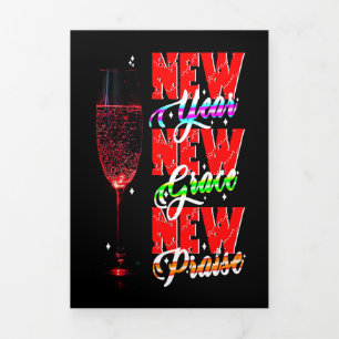 Carte Trois Volets Nouvel an nouvelle grâce nouvelle louange