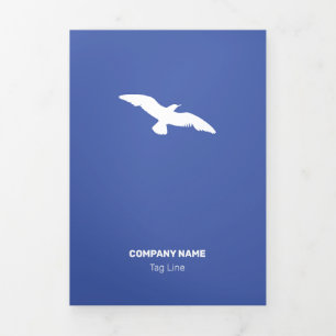 Carte Trois Volets Oiseau volant plat monochrome moyen