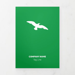 Carte Trois Volets Oiseau volant plat monochrome moyen
